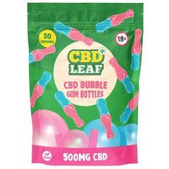 CBD Leaf 500mg 30 Gummies  CBD Leaf Bubble Gum Bottles  