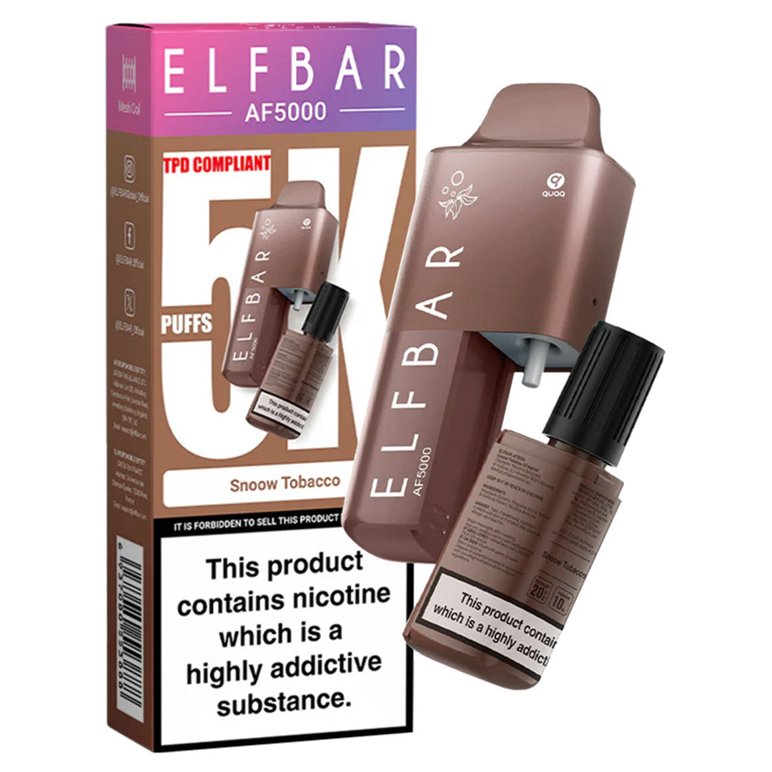 ELFBAR AF5000 Disposable Pod System 20mg  Elf Bar Snoow Tobacco  