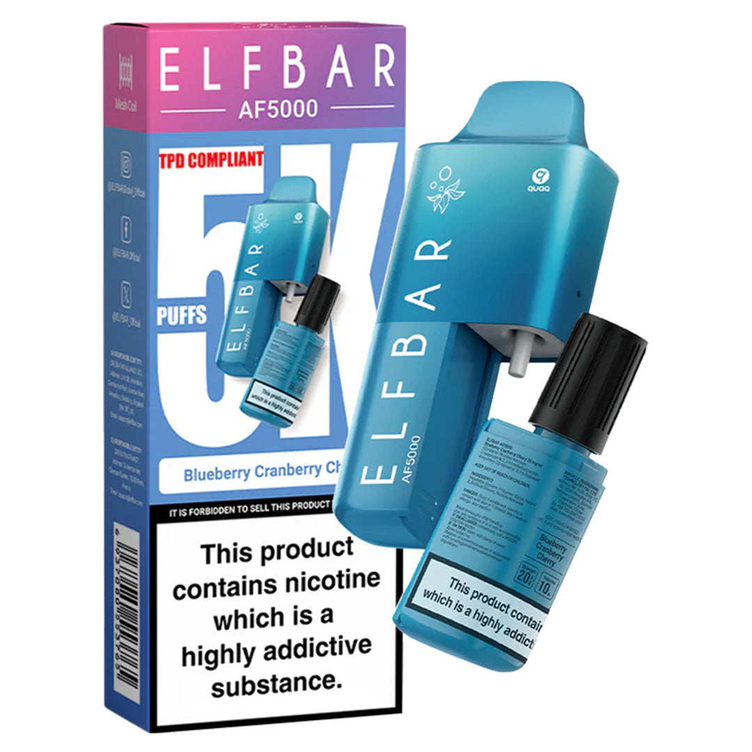 ELFBAR AF5000 Disposable Pod System 20mg  Elf Bar Blueberry Cranberry Cherry  