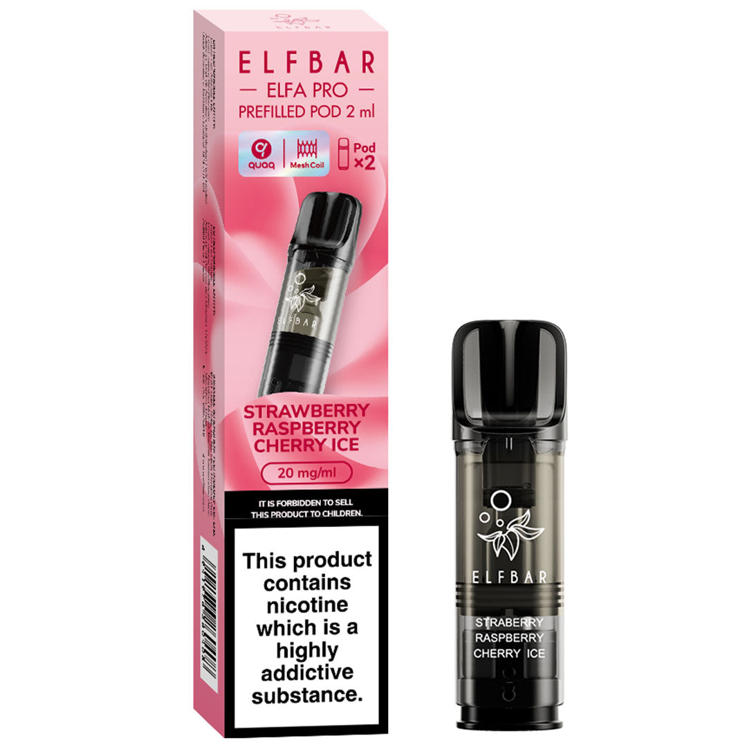 Elf Bar ELFA Pro Prefilled Pods  Elf Bar Strawberry Raspberry Cherry Ice  