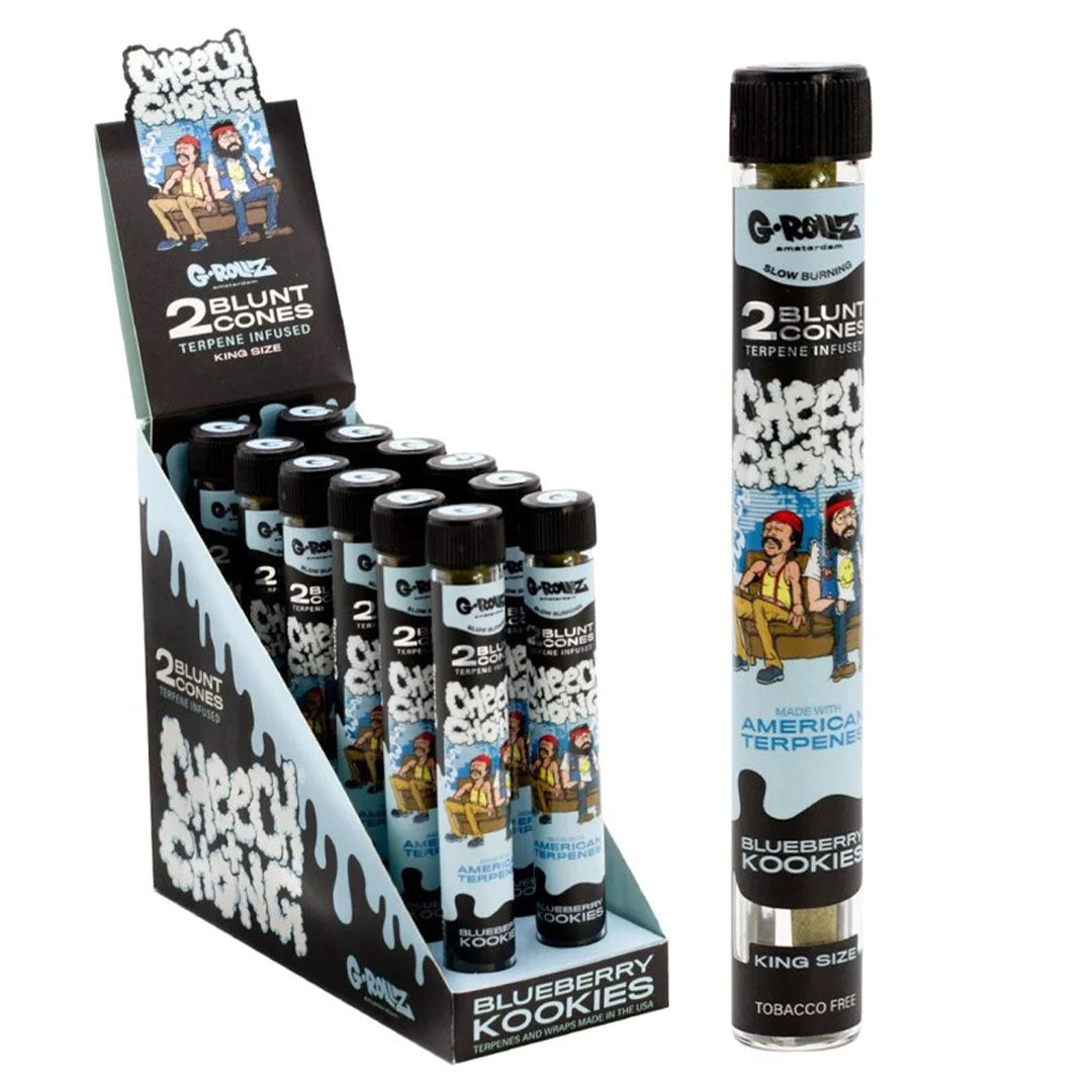 G-ROLLZ Blunt Cones - 12 Tubes Per Box - 2 Cones Per Tube  G-ROLLZ (Cheech & Chong) Blueberry Kookies  