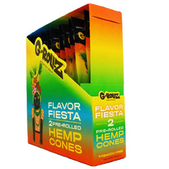 G-ROLLZ Pre-Rolled Hemp Cones - 12 Packs Per Box - 2 Cones Per Pack  G-ROLLZ Flavour Fiesta  