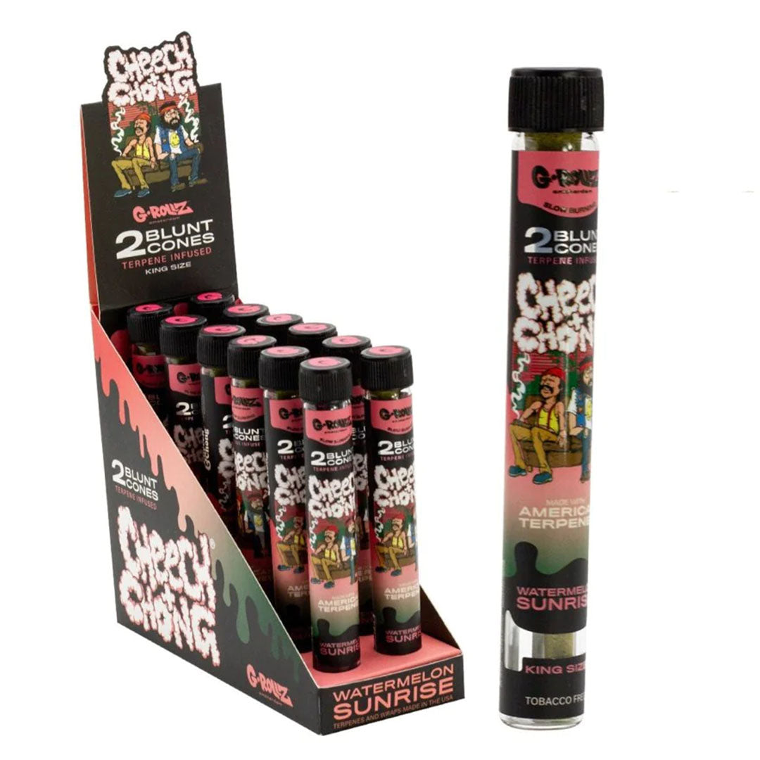 G-ROLLZ Blunt Cones - 12 Tubes Per Box - 2 Cones Per Tube  G-ROLLZ (Cheech & Chong) Watermelon Sunrise  