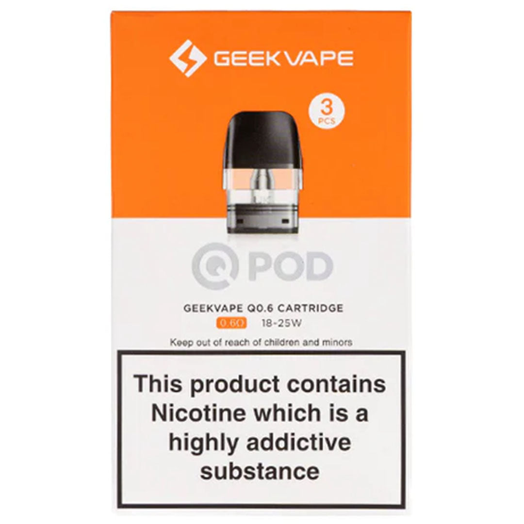 Geekvape Q Replacement Pods - 3pc  Geekvape 0.6 Ohm  