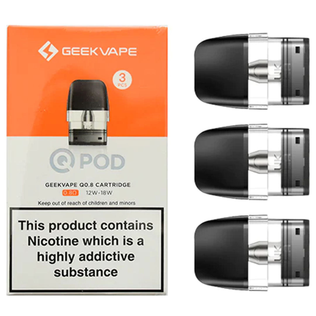 Geekvape Q Replacement Pods - 3pc  Geekvape 0.8 Ohm  