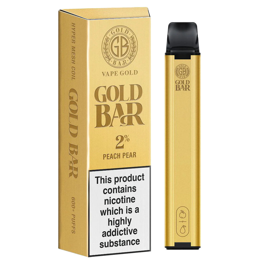 Gold Bar Disposable Vape  Vape Gold Peach Pear 20mg 