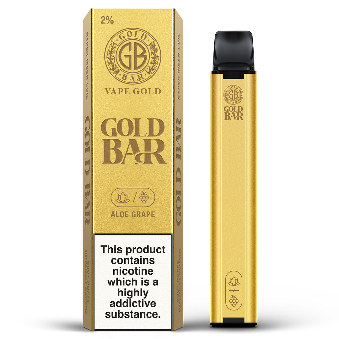 Gold Bar Disposable Vape  Vape Gold Aloe Grape 20mg 