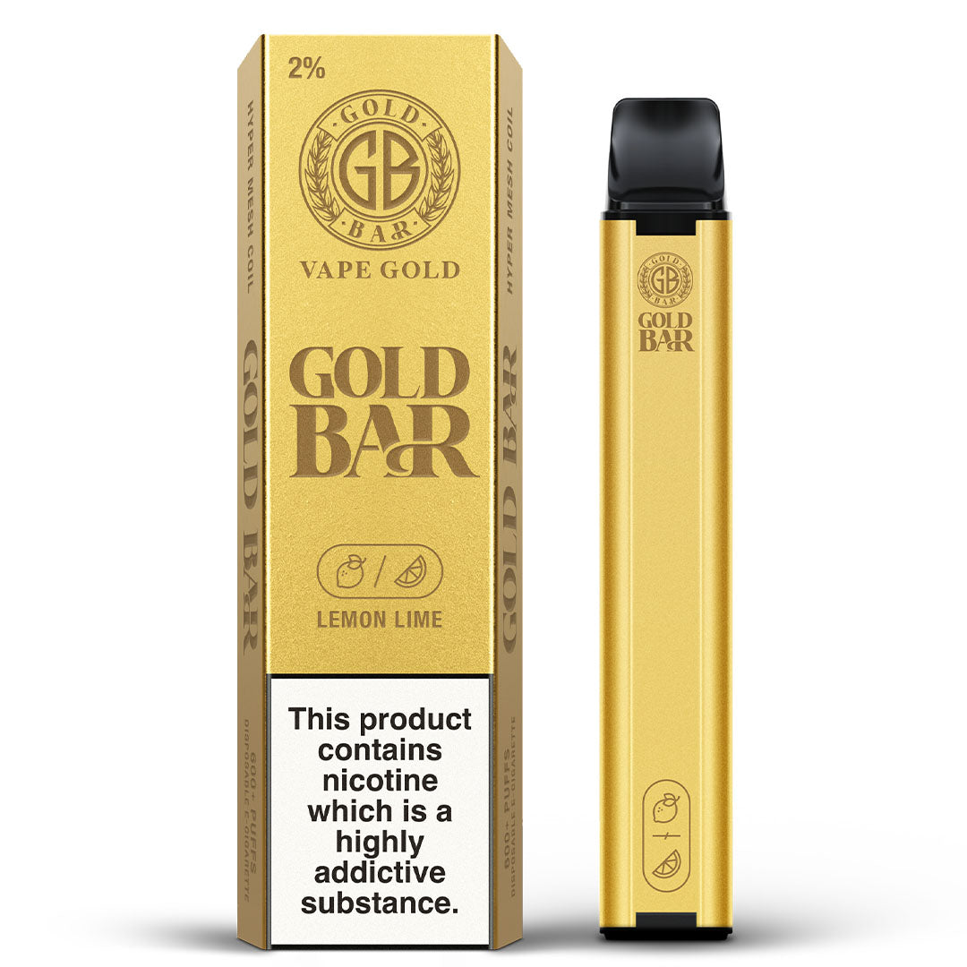 Gold Bar Disposable Vape  Vape Gold Lemon Lime 20mg 