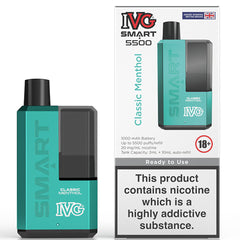 IVG Smart 5500 Disposable Vape  I VG Classic Menthol  