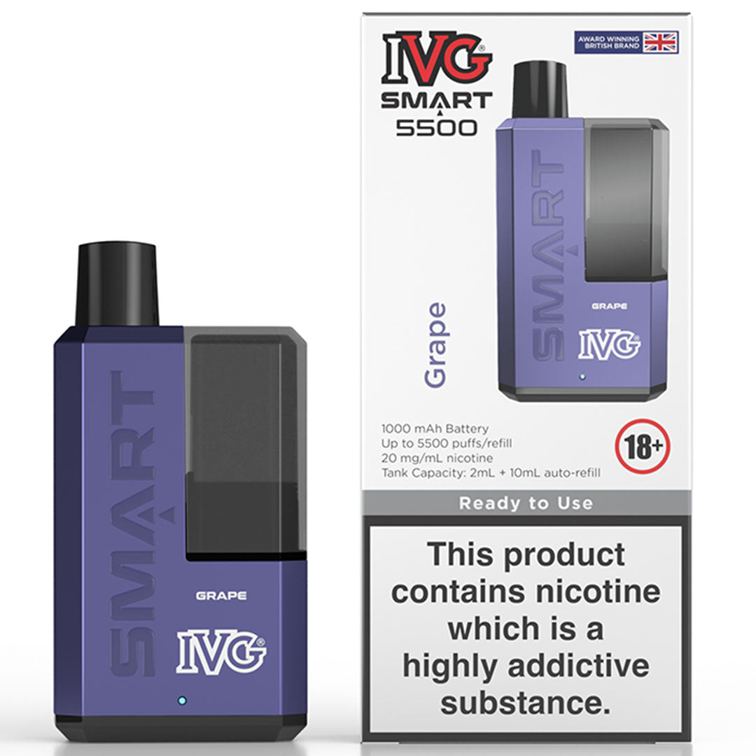 IVG Smart 5500 Disposable Vape  I VG Grape  