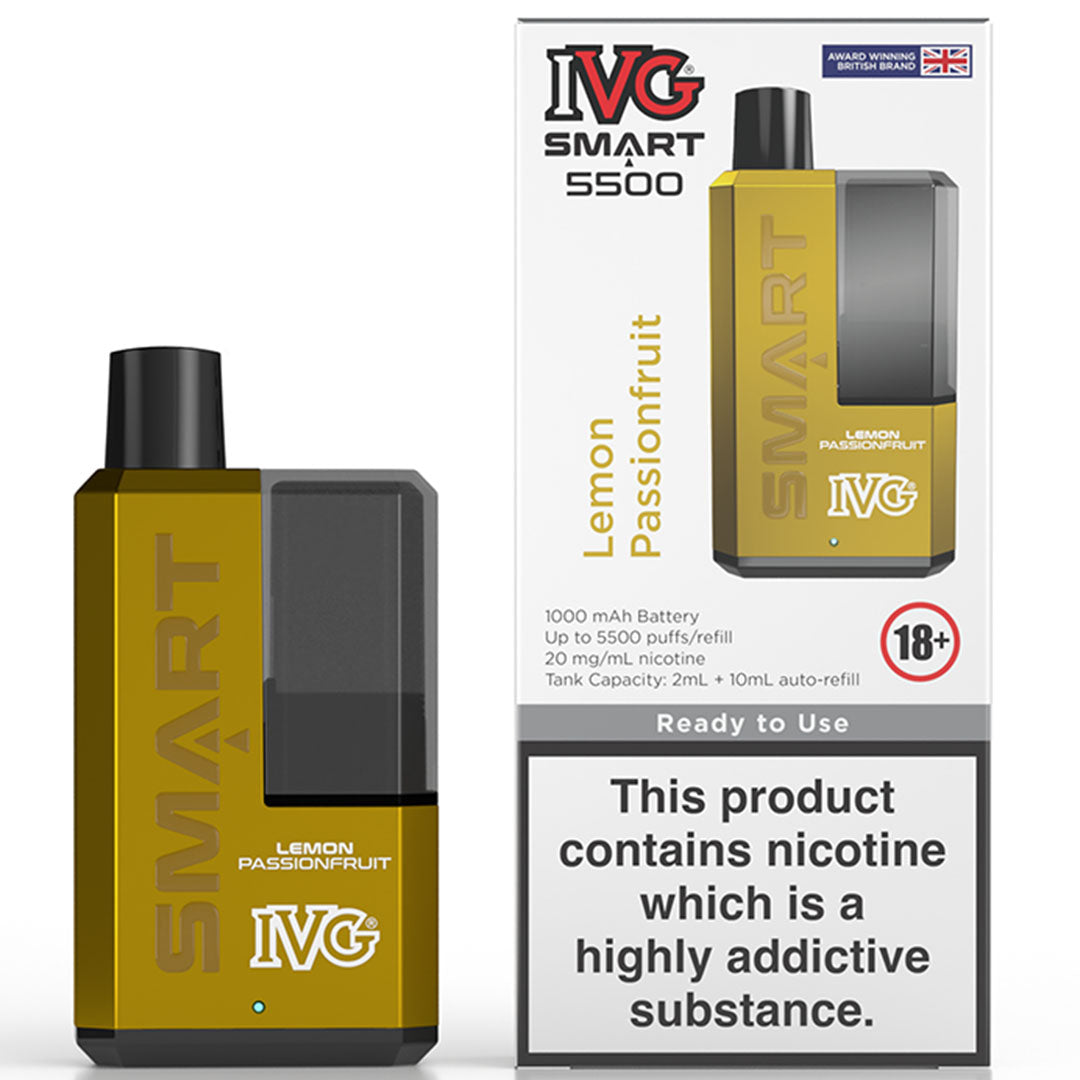 IVG Smart 5500 Disposable Vape  I VG Lemon Passionfruit  