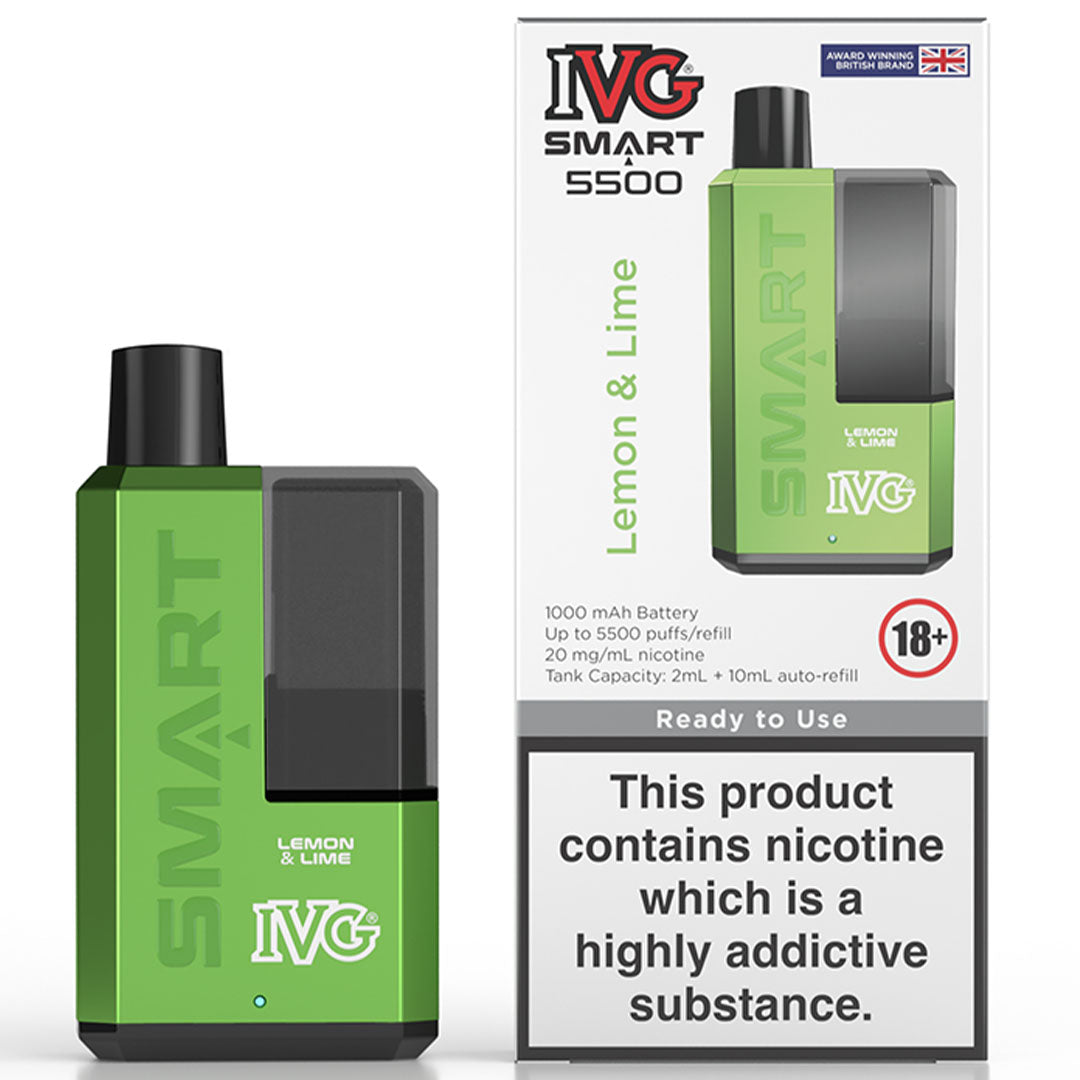 IVG Smart 5500 Disposable Vape  I VG Lemon & Lime  