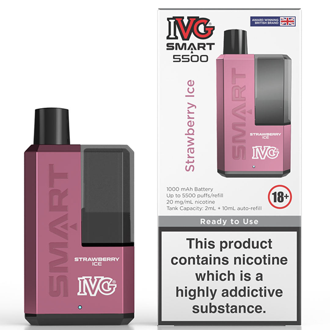 IVG Smart 5500 Disposable Vape  I VG Strawberry Ice  