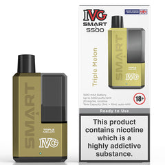 IVG Smart 5500 Disposable Vape  I VG Triple Melon  