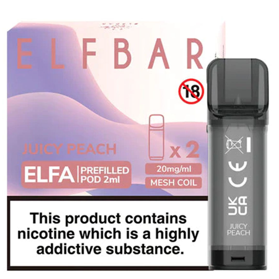 Juicy Peach Elf Bar ELFA Prefilled Pods 2ml  Elf Bar   