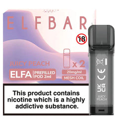 Juicy Peach Elf Bar ELFA Prefilled Pods 2ml  Elf Bar   