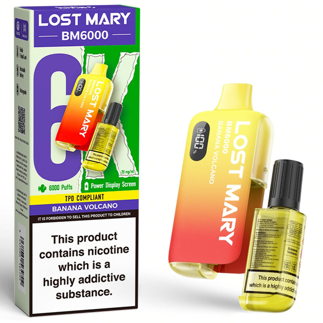 Lost Mary BM6000 Disposable Vape Kit  Lost Mary Banana Volcano  