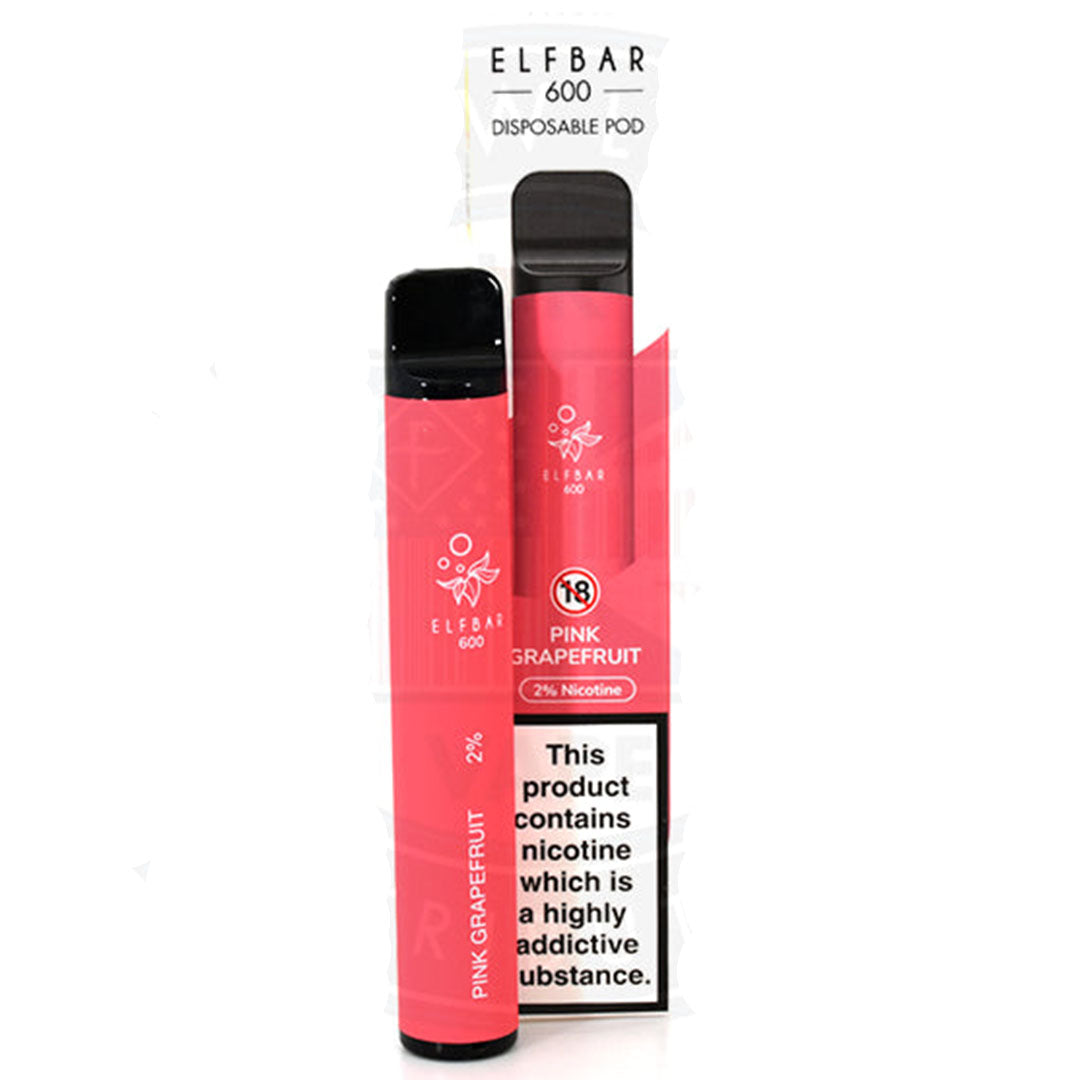 Elf Bar 600 V1 Disposable Pod Device 2%  Elf Bar Pink Grapefruit 20mg 