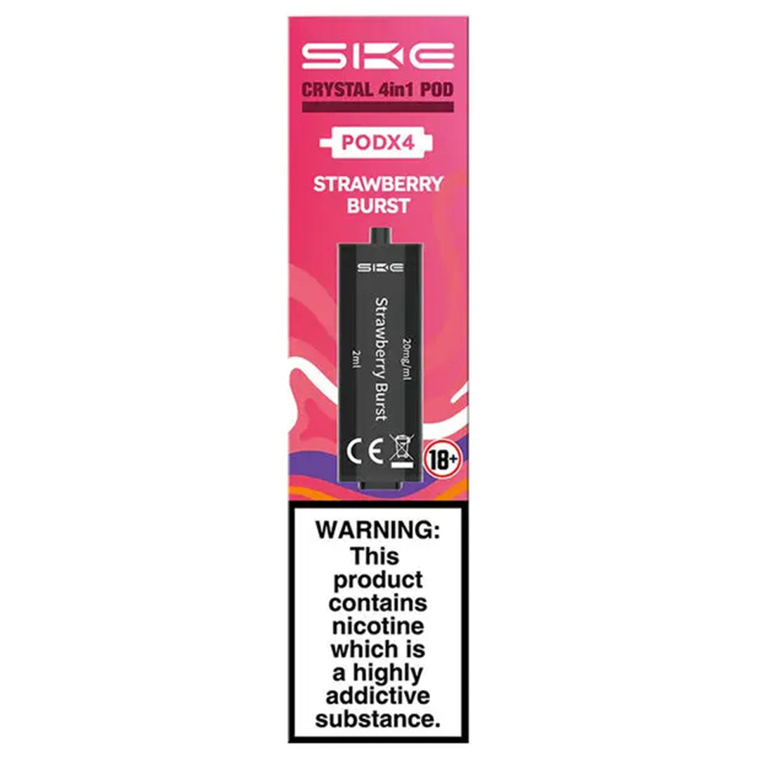 SKE Crystal 4in1 Pre-filled Pods  SKE Strawberry Burst  