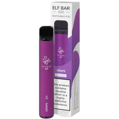 Elf Bar 600 V1 Disposable Pod Device 2%  Elf Bar Grape 20mg 