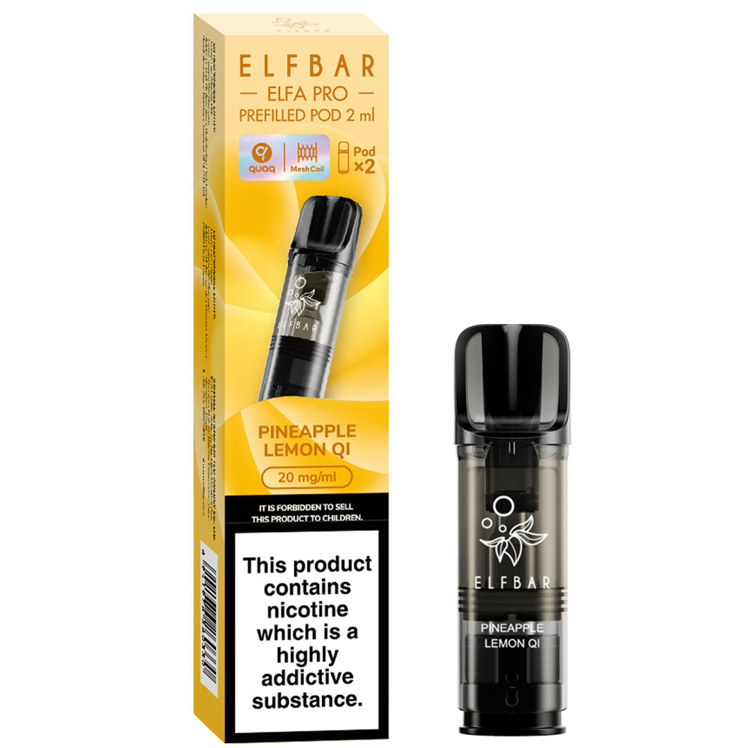 Elf Bar ELFA Pro Prefilled Pods  Elf Bar Pineapple Lemon Qi (Pineapple Lemon Soda)  