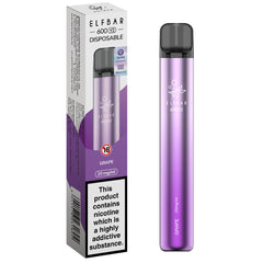 Elf Bar 600 V2 Disposable vape - Short date July-Sept  Elf Bar Grape  