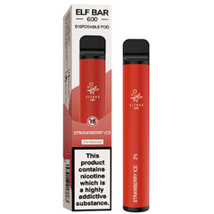 Elf Bar 600 V1 Disposable Pod Device 2%  Elf Bar Strawberry Ice 20mg 