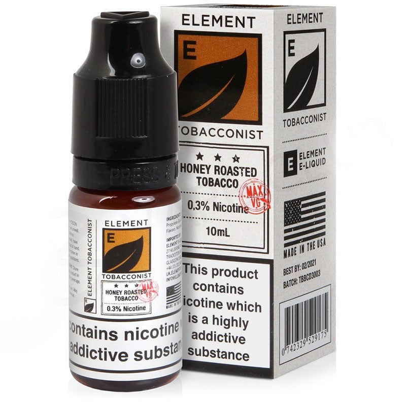 Honey Roasted Tobacco By Elements E-Liquid 10ml  Element E-Liquid   