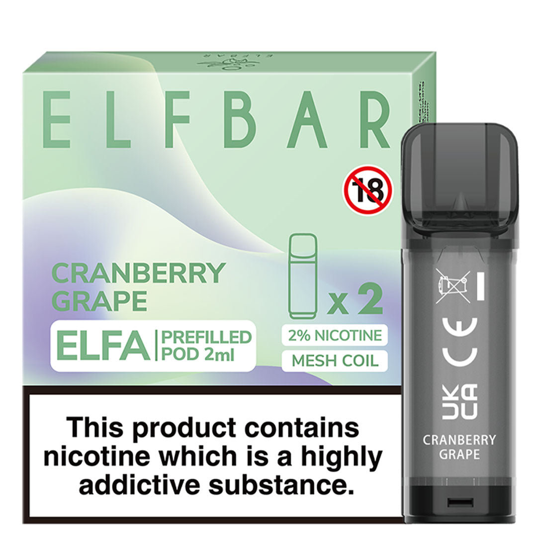 Cranberry Grape Elfbar ELFA Prefilled Pods 2ml  Elf Bar   